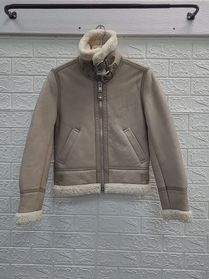 New Schott Bomber Jacket Sheepskin Leather Size XSmall Beige