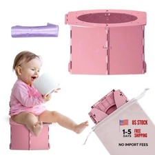 Teo - Portable Toddler Travel Potty   Foldable, Lightweight, Leak Berry Pink