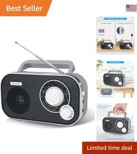 Compact AM/FM Radio with Large Dial - Portable Battery Operated for Outdoors
