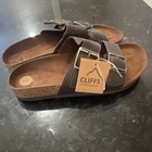 Cliffs by White Mountain Men's Brown Leather Double Buckle Slide Sandals 8 — photo 2