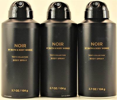 QTY 3 - Bath and Body Works NOIR Deodorant Deodorizing Body Spray for Men 3.7OZ