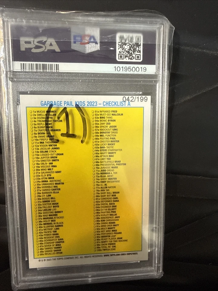 2023 GPK INTERGOOLACTIC cone Head Carl Moonrock Gray 81a PSA 9 - Image 2 of 2