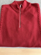 Daniele Fiesoli Pullover Rot Gr. L Stehkragen Neu Merino Wolle Herren Pullover