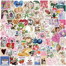 100 Pcs Aesthetic Stickers Pack,Vinyl Waterproof Cute Y2k Decals Colourful