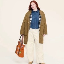 Women's Quilted Jacket and Floral Vest - Woolrich Olive Green 4X