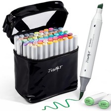 Alcohol Brush Markers, 72 Colors Dual Tip Art Markers with Brush Chisel, Al...