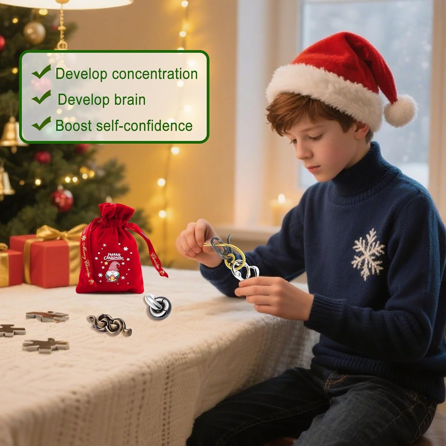 9pcs Metal Puzzle for Adult Disentanglement Puzzles Lock Puzzle Games Set Gift f