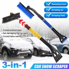 3-in-1 Retractable Car Snow Shovel with Brush & Removable Ice Scraper – Durable,