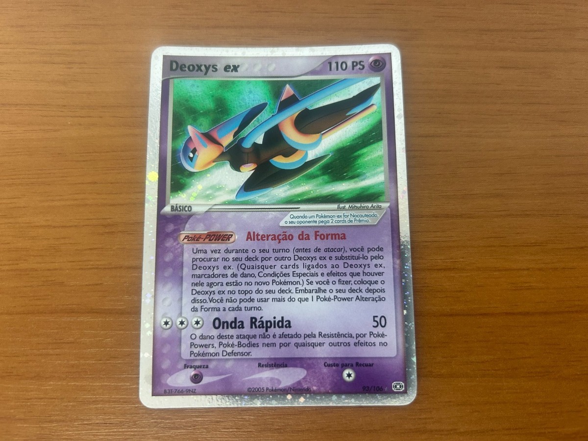 Deoxys EX 93/106 Emerald Speed Forme Rare Pokemon Brazilian Card