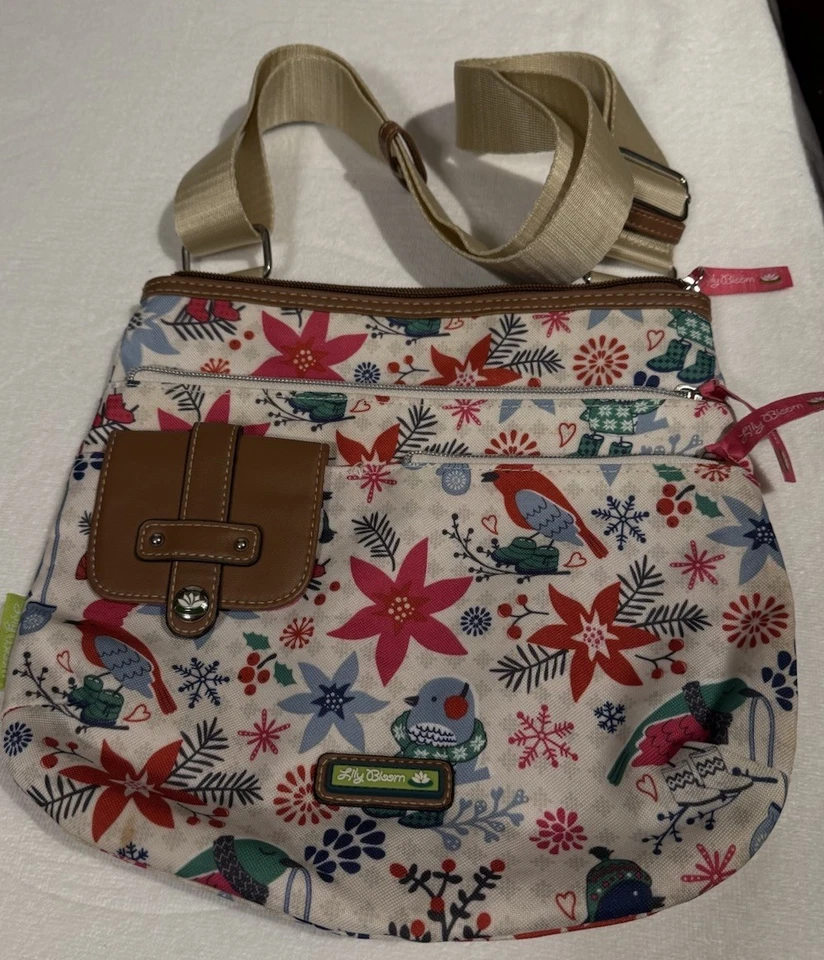 Bandolera Lily Bloom Invierno Pájaros y Flores Foto 2 de 4