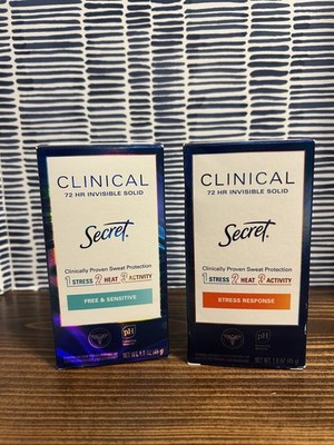 (2) Secret Clinical Clear Gel Deodorant Stress Response/Free & Sensitive 1.6 oz