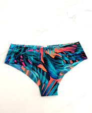 Victoria's Secret PINK No-Show Cheekster Panty Teal Floral