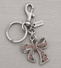 Coach Bow Bag Charm Silver Purple Brand New