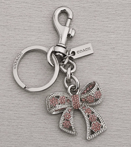 Coach Bow Bag Charm Silver Purple Brand New