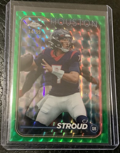 2024 Topps Chrome Football CJ Stroud Green /99 - Picture 1 of 3