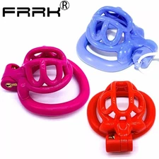 Realistic Design Male Chastity Cage Device Men Resin Lock Belt with 4 Rings 79