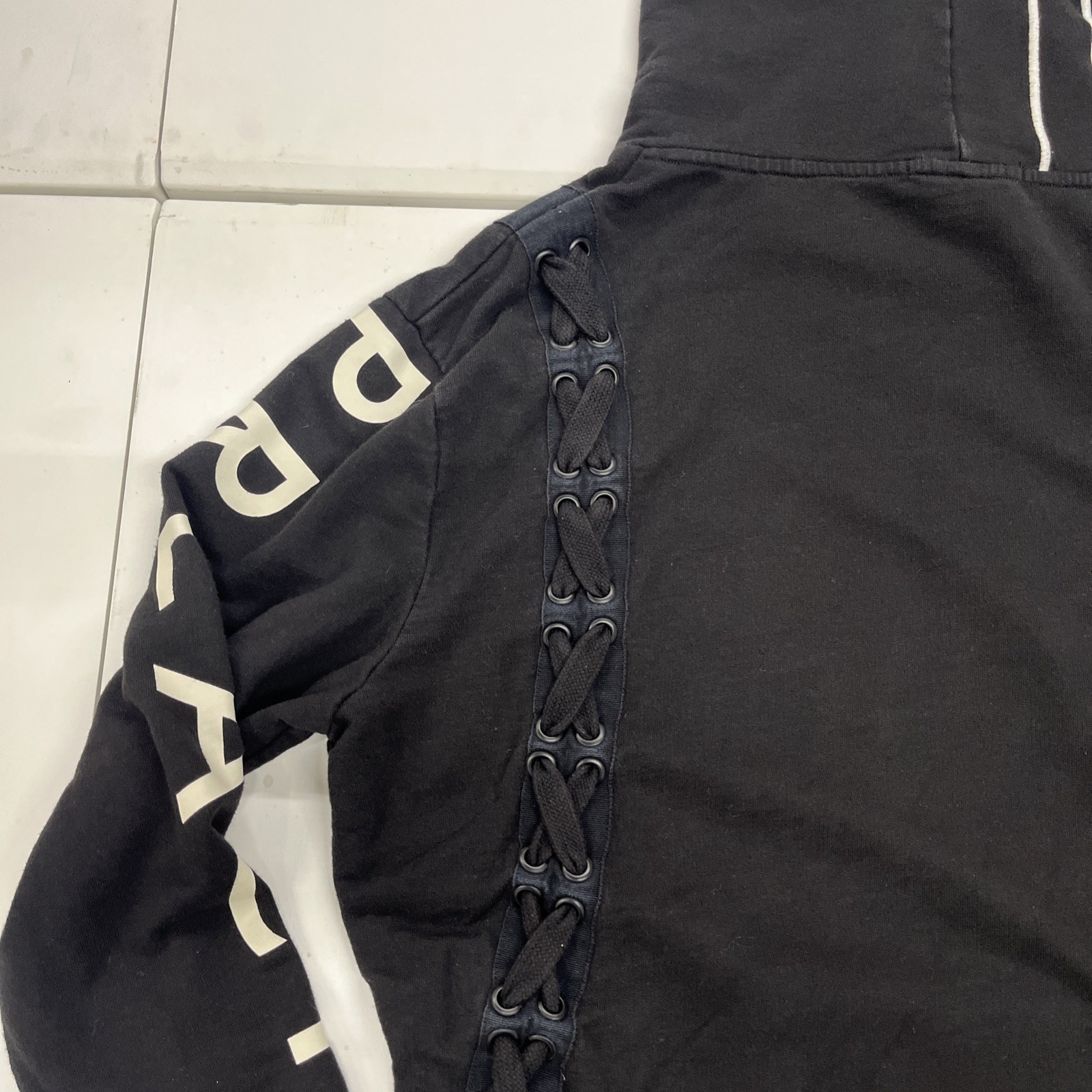 Preach Black Small Oversized Drawstring Hoodie - image 9