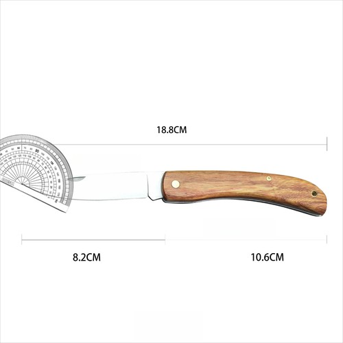 Simple Folding Wooden Wood Handle Pocket Knife EDC Slip Joint Drop Point Blade - Picture 17 of 18