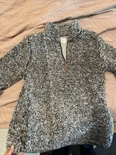 Original Weatherproof Vintage Sherpa Quarter Zip Pullover Size S Gray Soft Fuzzy