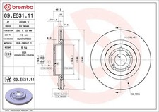 2x BREMBO 09.E531.11 Bremsscheiben Vorne für TOYOTA YARIS (P21, PA1, PH1)