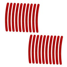 20PCS Car Wheel Stripe Reflective Stickers, Night Safety Warning Rim Red