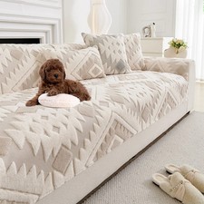 Copridivano Peluche Motivo Geometrico Antiscivolo Copridivano Asciugamano Copridivano Decorazione