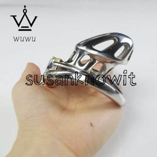 New Stainless Steel Male Chastity Cage Device Men Long Locking Belt Hinged Rings