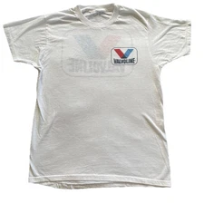 Vintage Authentic T-Shirt Valvoline Mens white logo 80s-90’s Racewear automotive