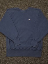 Vintage Champion Reverse Weave Sweatshirt 90's Size XL Blank Blue