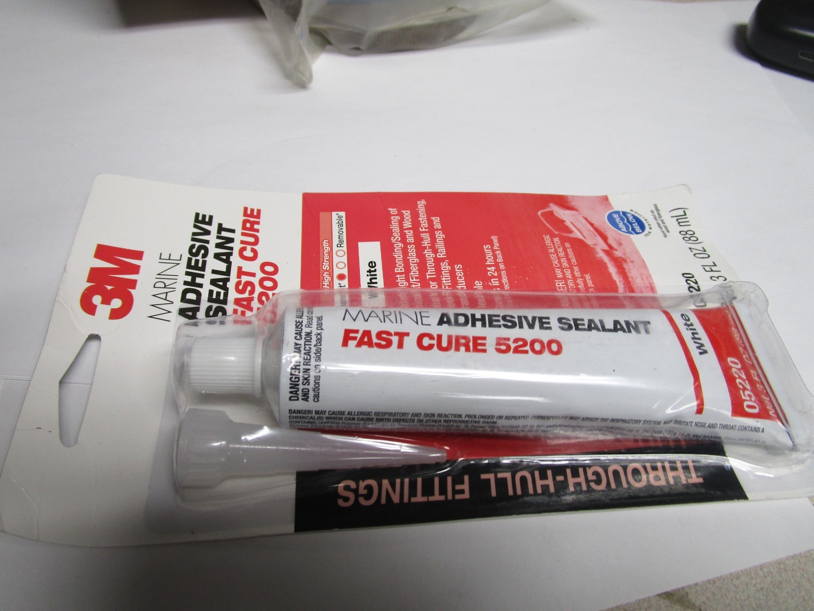 Marine Adhesive Sealant Fast Cure 5200 White 3 Ounce Tube. Available Now for $20.00