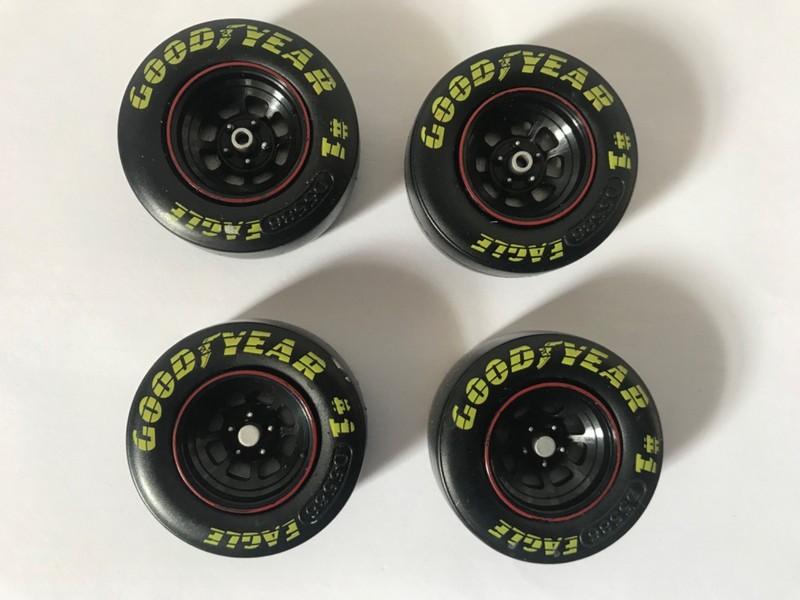 Diorama Tires 1:24 Four ( 4 ) Goodyear Tires and Four Wheels Used/Pre-owned