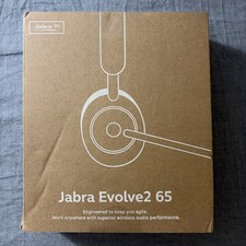 Jabra Evolve2 65 UC Wireless Headphones with Link380a, Black- New