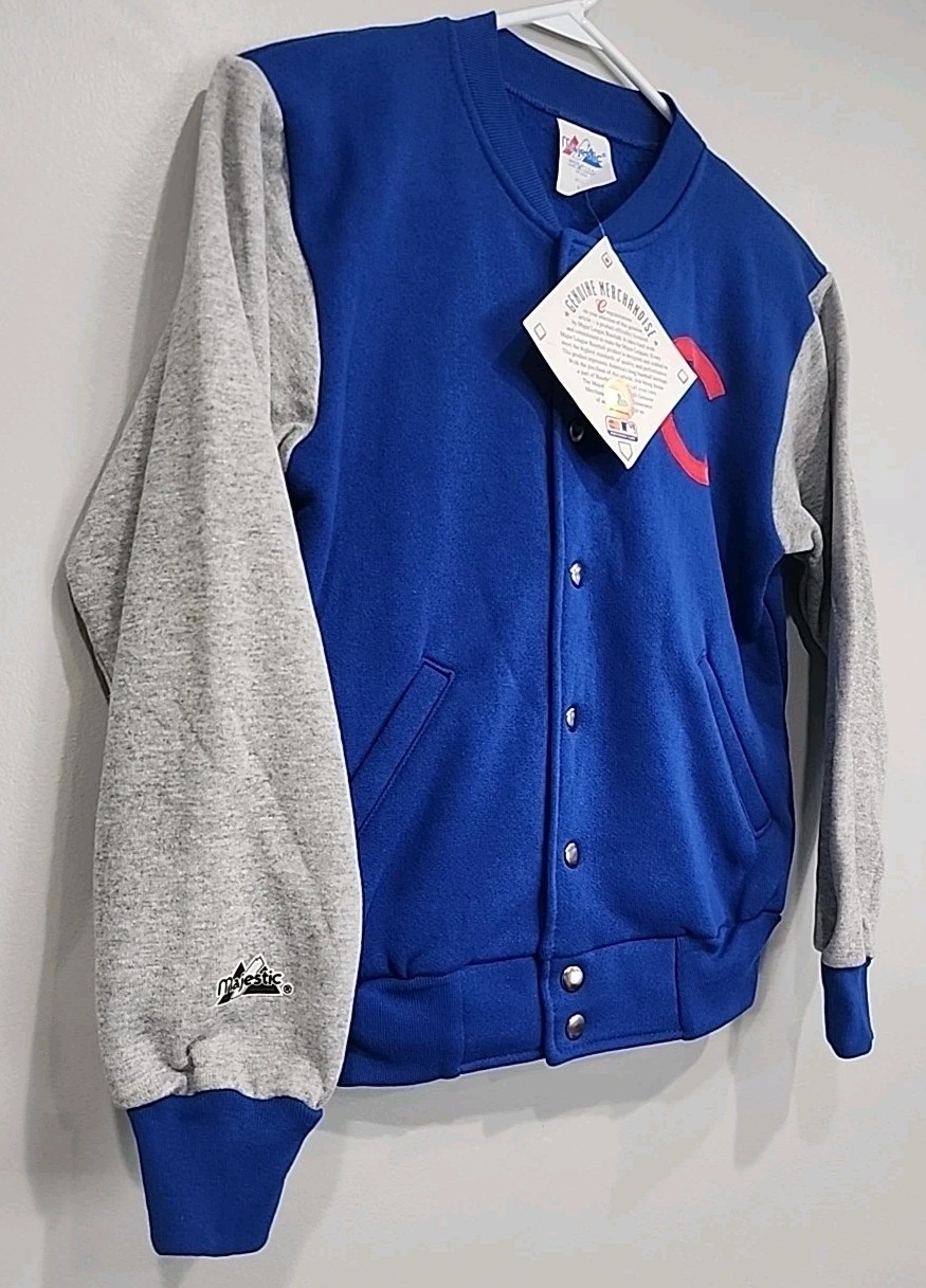 VTG 90's Chicago Cubs Snap Front  Jacket With Patch•Size Youth Large•NWT
