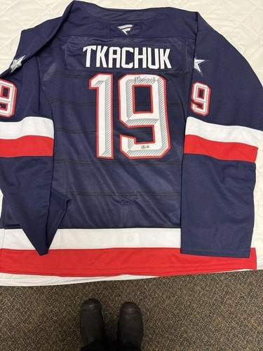 Matthew TKACHUK #19 Signed Autographed 4 Nations USA Hockey Jersey Size 54