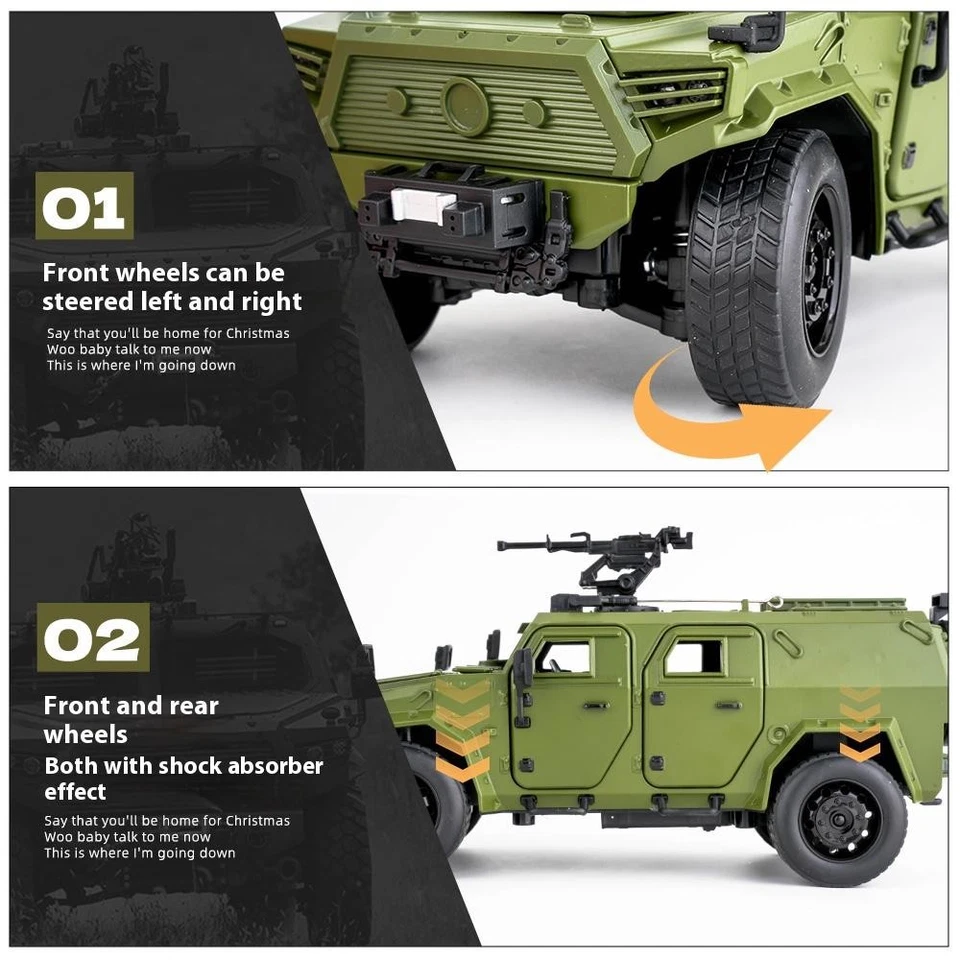 Modelo de vehículo blindado todoterreno militar de aleación Dongfeng Mengshi grande 1:18 Foto 3 de 4