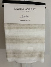 New Laura Ashley Cottage Core Curtains 4 Panels 38 x 96 Beige White Lightweight