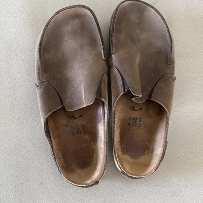  Birki's By Birkenstock Leather Clogs Mules Brown Slip On Shoes L7 M5 38 Unisex