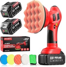 Cordless Car Buffer Polisher Kit W 2x4000mah 21v Batteries 6 Inch Car Buffer