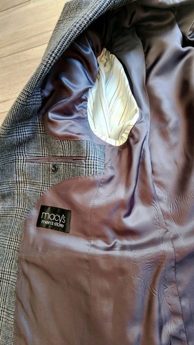 Ralph Lauren Men’s Gray Plaid 100% Wool Soft Blazer Comfy Sport Coat - Size 40S - Picture 10 of 13