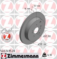 2X Bremsscheibe Coat Z Zimmermann 540.2495.20 FüR JT Suzuki Vitara 2 TE TD JB424