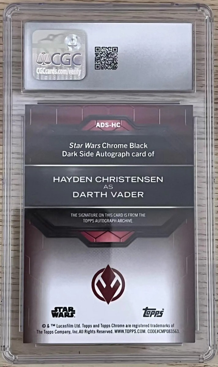 2025 Topps Black Star Wars Darth Vader Hayden Christensen Auto 1