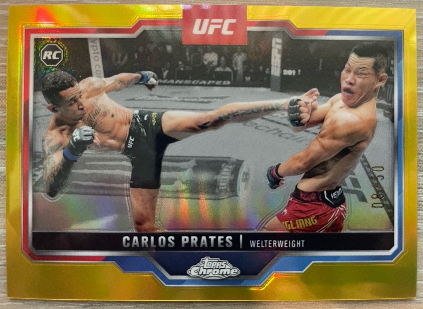 2025 Topps Chrome UFC #40 Carlos Prates Gold Refractor /50