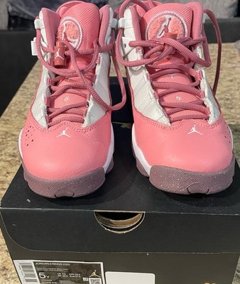 Jordan 6 Rings Youth Size 5 Coral Chalk with Desert Berry With Box