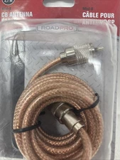 RoadPro RP-8X9CL 9'  RG8X CB Ham Radio Antenna Clear Coax Cable w/PL259 End