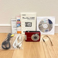 Canon PowerShot A480 fotocamera digitale compatta rossa testata funzionante venditore Giappone