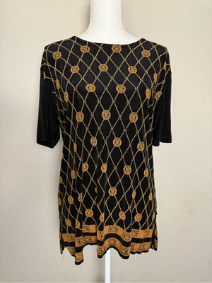 D&G Logo Gold Chain Style Short Sleeve Shirt M/L