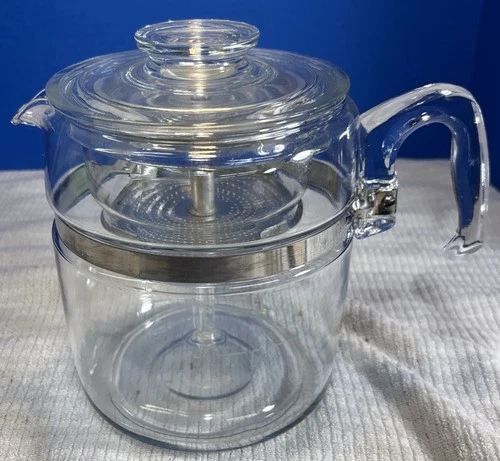 Vtg PYREX Flameware Glass Percolator 9 Cup Coffee Pot 7759 Complete
