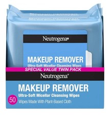 Neutrogena Makeup Remover Wipes Micellar Alcohol-Free Face Towelettes Remove Wat