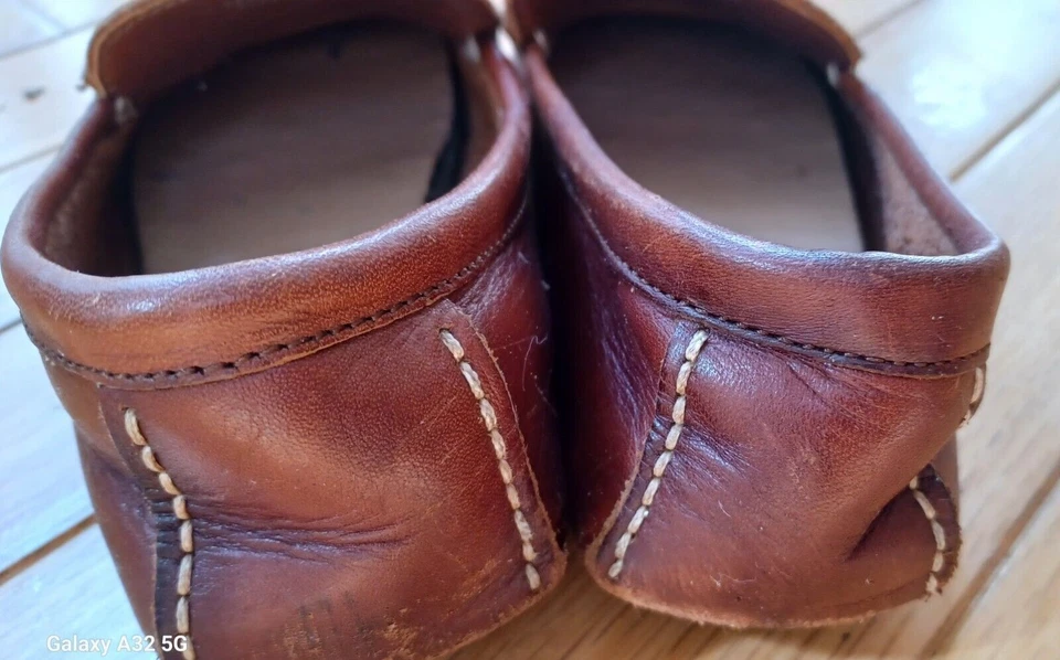 Mocasines de conducción Crewcuts de cuero italiano marrón para niño talla 2 Foto 3 de 4