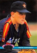 Pete Harnisch autographed Baseball Card 1991 Topps Stadium Club Members Only